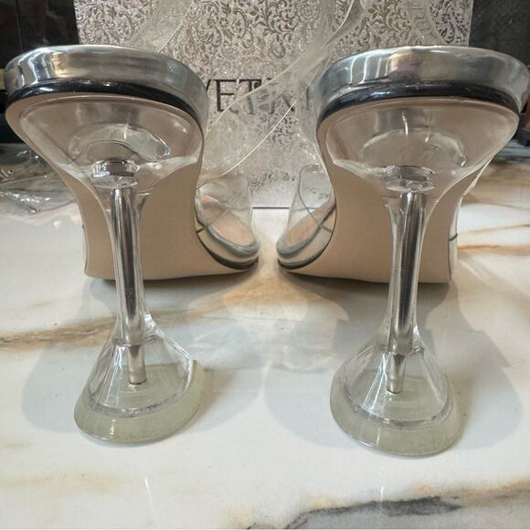 Wet Kiss Women’s Clear Crystal Rhinestones Slingback Pump Heels Size 9.5 - Picture 7 of 13